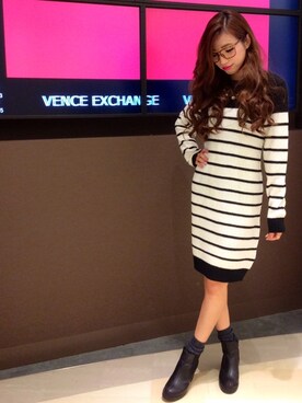 阪田 千鶴さん（レディース・157cm）の冬コーディネート