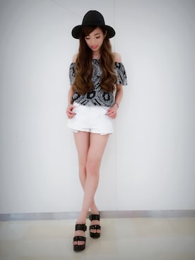 阪田 千鶴さん（レディース・157cm）の夏コーディネート