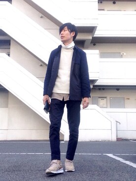 「lideal（リデアル）のアイテム（スラックス）」を使った、poison1242さん（メンズ・174cm）の春コーディネート