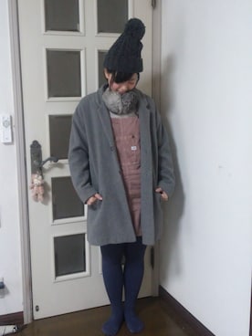 「アイテム（チェスターコート）」を使った、かなさん（レディース・153cm）の冬コーディネート