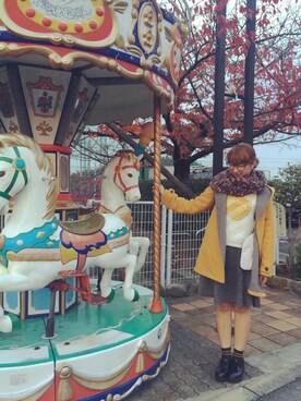 「B.L.U.E（ビーエルユーイー）のアイテム（ジャケット/アウター）」を使った、mamiさん（レディース・156cm）の秋コーディネート