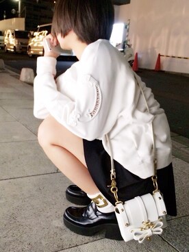 「M.Y.O.B（エム.ワイ.オー.ビー）のアイテム（ソックス/靴下）」を使った、ななちゃんさん（レディース・156cm）の秋コーディネート
