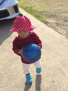 「ボーダーTシャツ」｜mocαpさん（キッズ・80cm）の春コーディネート