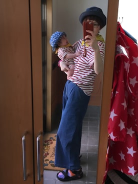 「Gramicci（グラミチ）のアイテム（サンダル）」を使った、mocαpさん（キッズ・80cm）の夏コーディネート