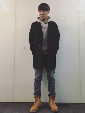 「CLOT（クロット）のアイテム（パーカー）」を使った、LC_SHENさん（メンズ・177cm）の冬コーディネート
