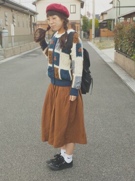 「おさげ」｜「アイテム（その他アウター）」を使った、moootuさん（レディース・166cm）の冬コーディネート