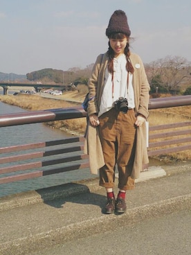 「カメラ女子」｜「アイテム（パンプス）」を使った、moootuさん（レディース・166cm）の冬コーディネート