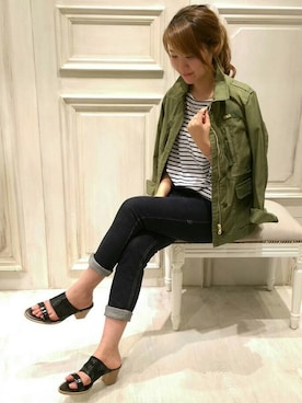 「Jines（ジネス）のアイテム（パンツ）」を使った、Jines _Officialさん（レディース・159cm）の夏コーディネート