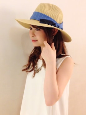 「hat」｜「アイテム（帽子）」を使った、Jines _Officialさん（レディース・160cm）の夏コーディネート