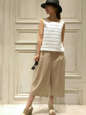 「Jines（ジネス）のアイテム（パンツ）」を使った、Jines _Officialさん（レディース・160cm）の夏コーディネート