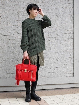 「GUIDI（グイディ）のアイテム」を使った、CROMAGNONさん（レディース・160cm）の秋コーディネート