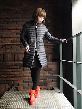 「アイテム（ダウンジャケット/コート、ブルー系）」を使った、CROMAGNONさん（レディース・160cm）の冬コーディネート