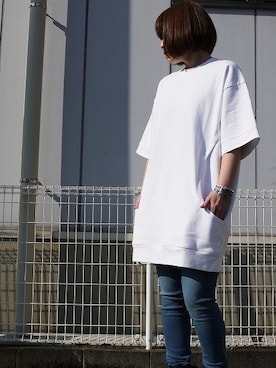 「ブルー x ホワイト」｜「アイテム（ワンピース/ドレス）」を使った、CROMAGNONさん（レディース・160cm）の冬コーディネート