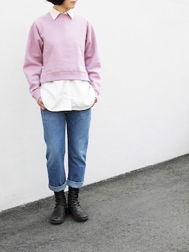 「Acne Studios（アクネストゥディオズ）のアイテム（スウェット）」を使った、CROMAGNONさん（レディース・160cm）の春コーディネート