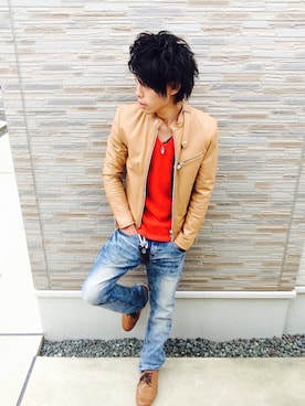 「Murder License（マーダーライセンス）のアイテム（ジャケット/アウター）」を使った、Yuta Takebayashiさん（メンズ・168cm）の秋コーディネート