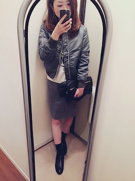 「FRAY I.D（フレイアイディー）のアイテム（ブルゾン）」を使った、ちーさん（レディース・166cm）の秋コーディネート