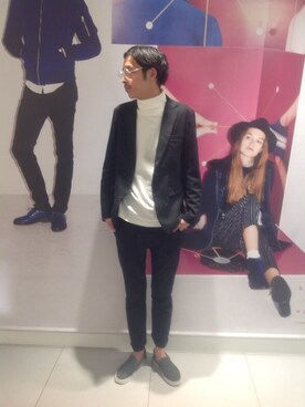 「SUPERGA（スペルガ）のアイテム（シューズ）」を使った、Dai Noさん（メンズ・192cm）の冬コーディネート