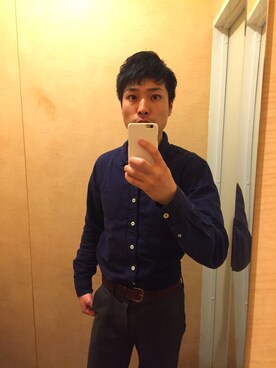 「ARMANI EXCHANGE（アルマーニエクスチェンジ）のアイテム（スラックス）」を使った、Hokuto Kudaraさん（メンズ・178cm）の春コーディネート