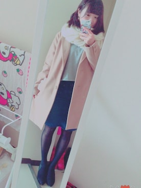 「Honeys（ハニーズ）のアイテム（ダウンジャケット/コート）」を使った、MAAYAさん（レディース・156cm）の冬コーディネート