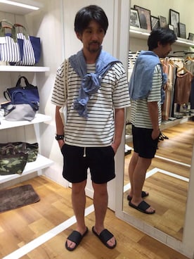 「MYSELF ABAHOUSE（マイセルフアバハウス）のアイテム」を使った、ほっしーさん（メンズ・182cm）の夏コーディネート