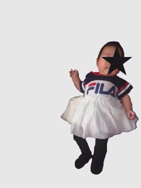 「FILA（フィラ）のアイテム（ワンピース）」を使った、miyuさん（キッズ・60cm）の春コーディネート