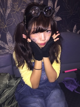 「halloween」｜「アイテム（サロペット/オーバーオール）」を使った、CC☆さん（レディース・158cm）の秋コーディネート