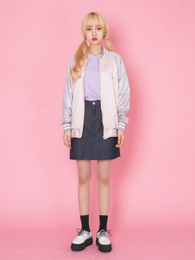 「オルチャンファッション」｜「アイテム（ブルゾン）」を使った、seoulbananaさん（レディース・163cm）の春コーディネート