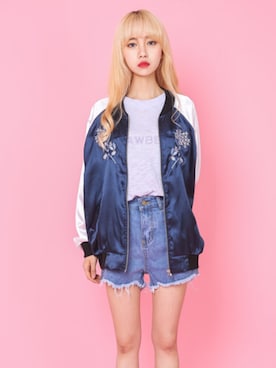 「オルチャンファッション」｜「アイテム（ブルゾン）」を使った、seoulbananaさん（レディース・163cm）の春コーディネート