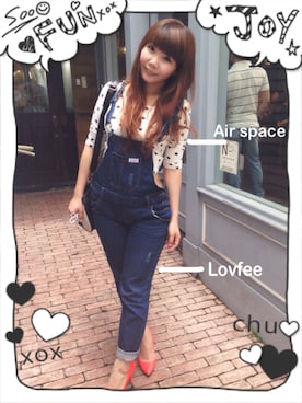 「lovfee」｜「アイテム（オールインワン・サロペット）」を使った、黃小包さん（レディース・158cm）の夏コーディネート