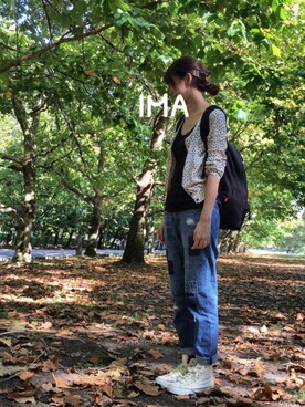 「H&M（エイチ・アンド・エム）のアイテム（カーディガン/ボレロ、ホワイト系）」を使った、まちさん（レディース・165cm）の秋コーディネート
