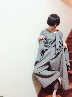 「袴パンツ」｜「アイテム（ワンピース/ドレス）」を使った、紡ぐさん（レディース・158cm）の春コーディネート