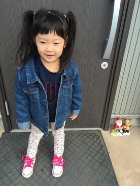 「Birthday（バースデイ）のアイテム（デニムジャケット、ブルー系）」を使った、gen♡kohaさん（レディース・156cm）の冬コーディネート