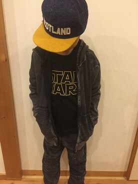 「H&M（エイチ・アンド・エム）のアイテム（パーカー、ブラック系）」を使った、gen♡kohaさん（レディース・156cm）の冬コーディネート