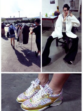 「CHANEL（シャネル）のアイテム（スニーカー、その他）」を使った、王丹妮Louise Wさん（レディース）の秋コーディネート