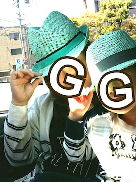 「abcd（ナシ）のアイテム（キャップ）」を使った、g★★wearさん（キッズ・110cm）の秋コーディネート