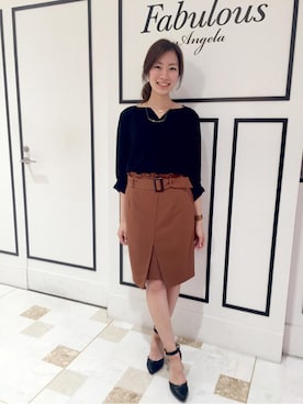 「ボウタイ」｜FabulousAngelaさん（レディース・161cm）の秋コーディネート