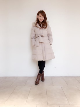 「フォックスファー」｜「アイテム（その他アウター）」を使った、FabulousAngelaさん（レディース・157cm）の冬コーディネート