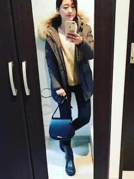 「UNIQLO（ユニクロ）のWOMEN ウルトラストレッチジーンズ（デニムパンツ）」を使った、F♡さん（レディース・166cm）の秋コーディネート