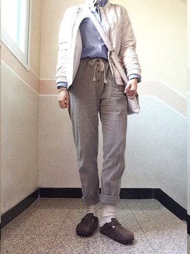 「MUJI」｜「アイテム（その他アウター）」を使った、sunnn__yさん（レディース・163cm）の秋コーディネート