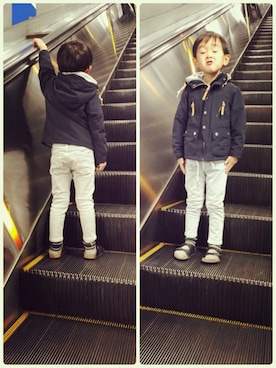 「アイテム（ナイロンジャケット）」を使った、Sowautaさん（キッズ・120cm）の冬コーディネート