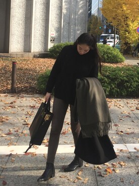「RIM.ARK（リムアーク）のアイテム（その他アウター）」を使った、sakurako_kusanoさん（レディース・166cm）の冬コーディネート