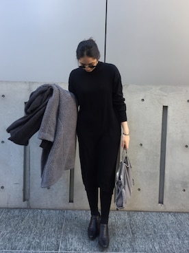 「RIM.ARK（リムアーク）のアイテム（その他アウター）」を使った、sakurako_kusanoさん（レディース・166cm）の冬コーディネート