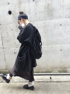 「ルーズソックス」｜「アイテム（チュニック）」を使った、edaccoさん（レディース・153cm）の秋コーディネート