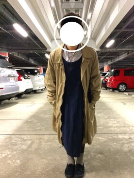 「w closet（ダブルクローゼット）のアイテム（モッズコート）」を使った、edaccoさん（レディース・153cm）の冬コーディネート