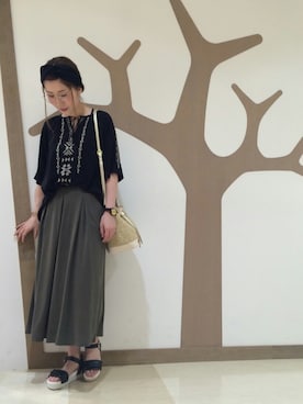「3can4on（サンカンシオン）のアイテム（サンダル）」を使った、ひらこ☺さん（レディース・159cm）の夏コーディネート