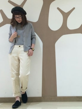 「3can4on（サンカンシオン）のアイテム（モカシン/デッキシューズ）」を使った、ひらこ☺さん（レディース・159cm）の夏コーディネート