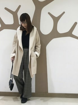 「3can4on（サンカンシオン）のアイテム（その他アウター）」を使った、ひらこ☺さん（レディース・159cm）の秋コーディネート