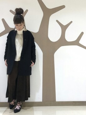 「3can4on（サンカンシオン）のアイテム（その他アウター）」を使った、ひらこ☺さん（レディース・159cm）の冬コーディネート