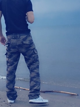 「BLUE WAY（ブルーウェイ）のアイテム（デニムパンツ）」を使った、えさん（メンズ・168cm）の冬コーディネート