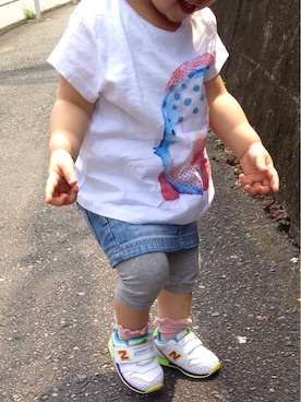 「ZARA（ザラ）のアイテム（Tシャツ/カットソー、ホワイト系）」を使った、dorami☺︎さん（レディース・158cm）の夏コーディネート